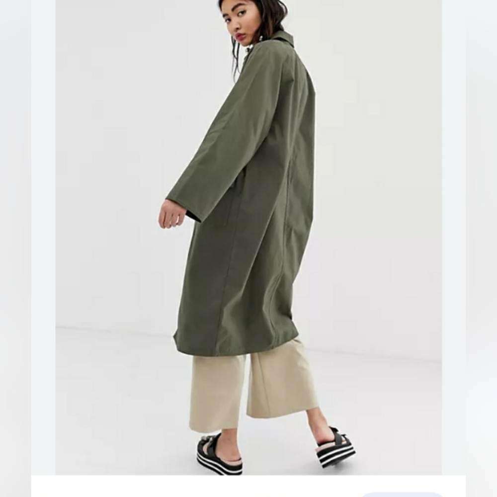 Trendy All Season Olive Green Oversized Coat Utility Jacket Size Extra Large